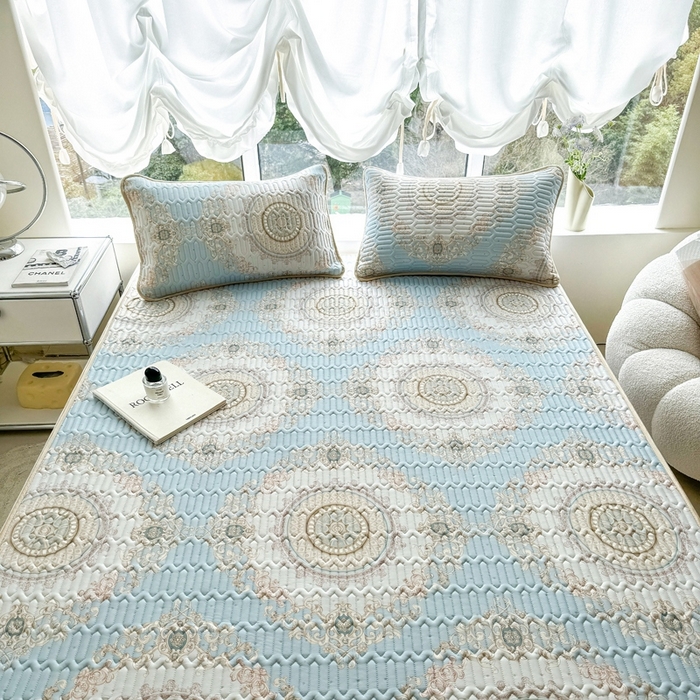 91家纺网 家纺一手货源 找家纺 美丽折家纺 2026新款0.6厚乳胶凉席印花系列 罗马假日