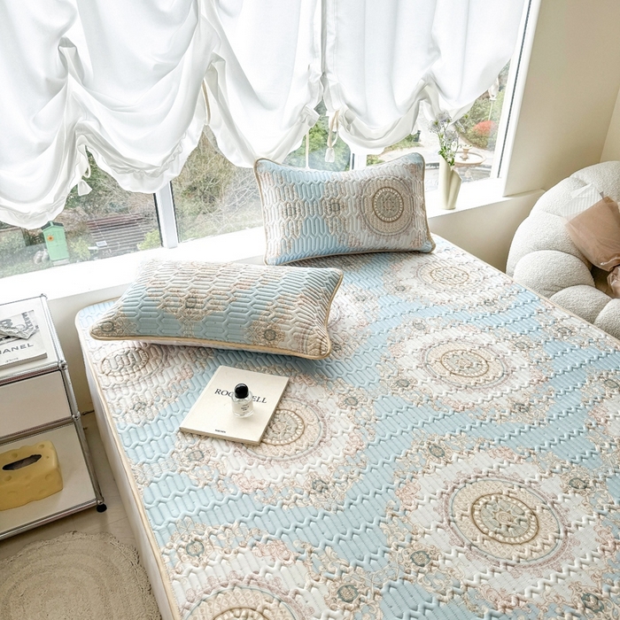 91家纺网 家纺一手货源 找家纺 美丽折家纺 2026新款0.6厚乳胶凉席印花系列 罗马假日