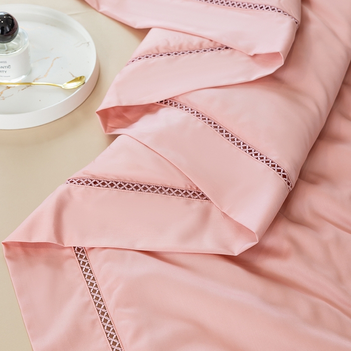 91家纺网 家纺一手货源 找家纺 太阳羽家纺 2026新款40s冰蚕科技天丝镂空夏被绣花夏凉被空调被子 清雅冰-粉