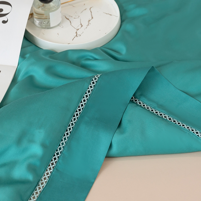 91家纺网 家纺一手货源 找家纺 太阳羽家纺 2026新款40s冰蚕科技天丝镂空夏被绣花夏凉被空调被子 清雅冰-绿