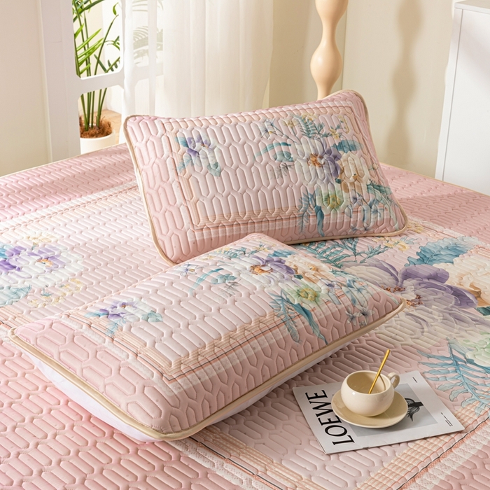 91家纺网 家纺一手货源 找家纺 美丽折家纺 2026新款0.6厚乳胶凉席印花系列 施华洛风情