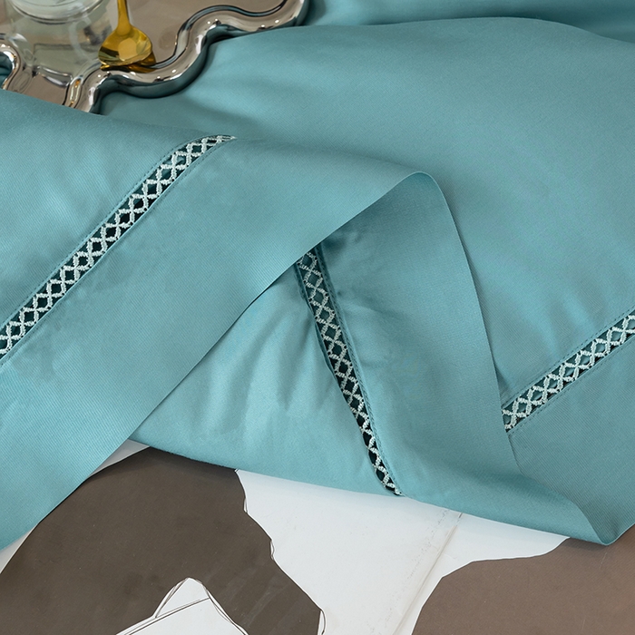 91家纺网 家纺一手货源 找家纺 太阳羽家纺 2026新款60支天丝提花镂空夏被夏凉被空调被冰豆系列 冰豆-海洋蓝