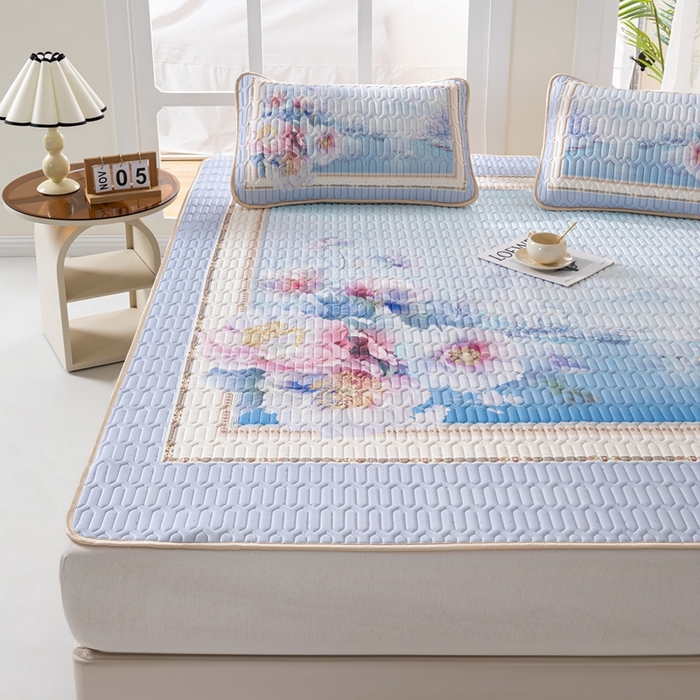 91家纺网 家纺一手货源 找家纺 美丽折家纺 2026新款0.6厚乳胶凉席印花系列 水墨江南