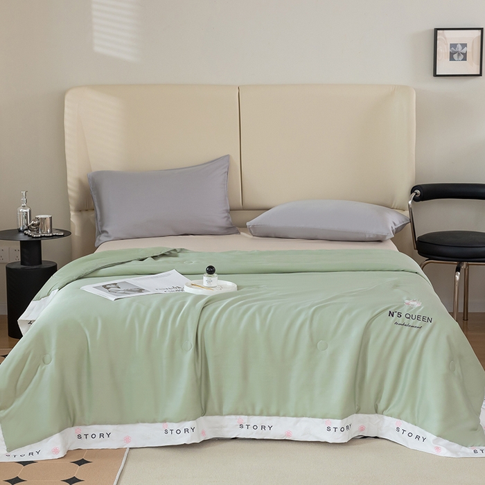 太阳羽家纺 2026新款60支天丝提花镂空夏被夏凉被空调被艾诺维系列 艾诺维-绿