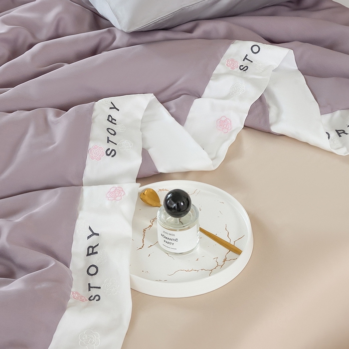 91家纺网 家纺一手货源 找家纺 太阳羽家纺 2026新款60支天丝提花镂空夏被夏凉被空调被艾诺维系列 艾诺维-紫