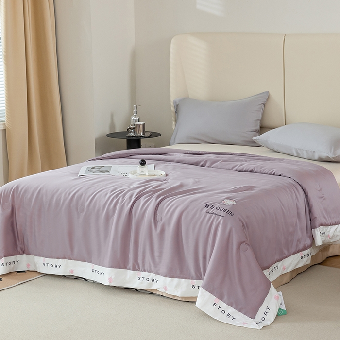 91家纺网 家纺一手货源 找家纺 太阳羽家纺 2026新款60支天丝提花镂空夏被夏凉被空调被艾诺维系列 艾诺维-紫