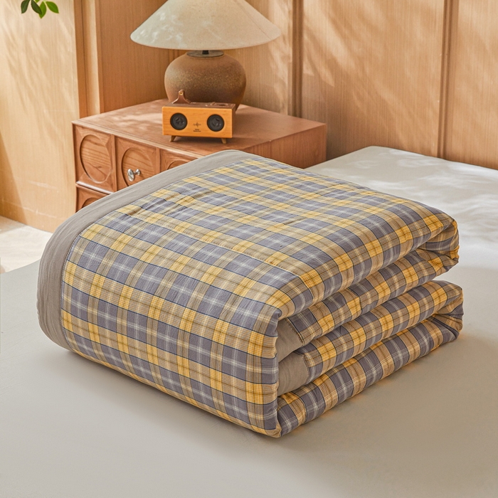 91家纺网 家纺一手货源 找家纺 牛魔王家居 2026新款A类水洗棉新疆棉花夏被 被子被芯 诺卡黄