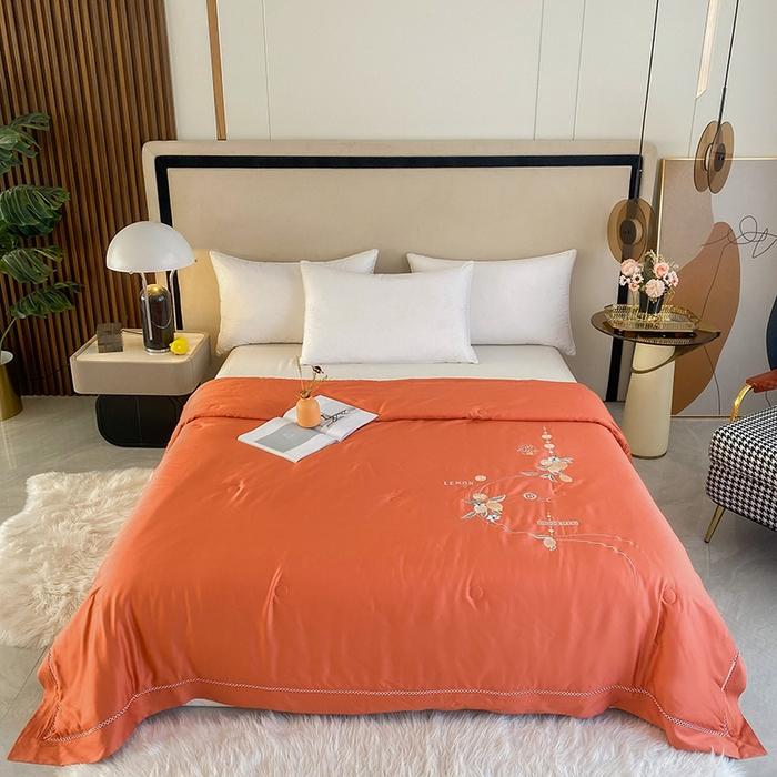 太阳羽家纺 2026新款亲肤柔软柠檬天丝夏被被子被芯 柠檬-橙色