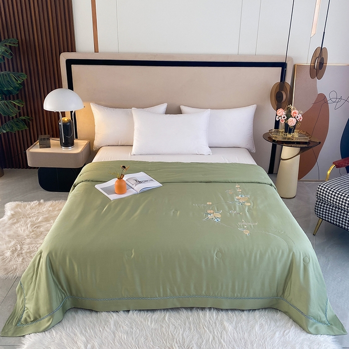 太阳羽家纺 2026新款亲肤柔软柠檬天丝夏被被子被芯 柠檬-豆绿