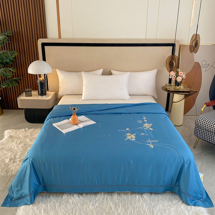 太阳羽家纺 2026新款亲肤柔软柠檬天丝夏被被子被芯 柠檬-深蓝