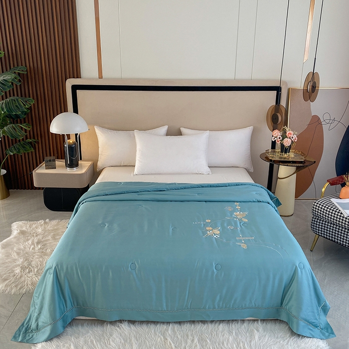 太阳羽家纺 2026新款亲肤柔软柠檬天丝夏被被子被芯 柠檬-海洋蓝