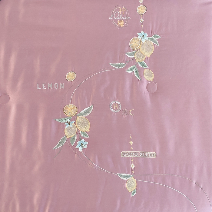 91家纺网 家纺一手货源 找家纺 太阳羽家纺 2026新款亲肤柔软柠檬天丝夏被被子被芯 柠檬-紫色