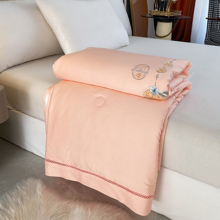 91家纺网 家纺一手货源 找家纺 太阳羽家纺 2026新款亲肤柔软柠檬天丝夏被被子被芯 柠檬-粉玉