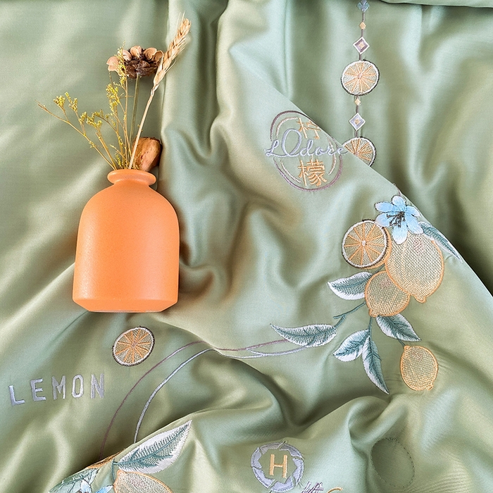 91家纺网 家纺一手货源 找家纺 太阳羽家纺 2026新款亲肤柔软柠檬天丝夏被被子被芯 柠檬-豆绿