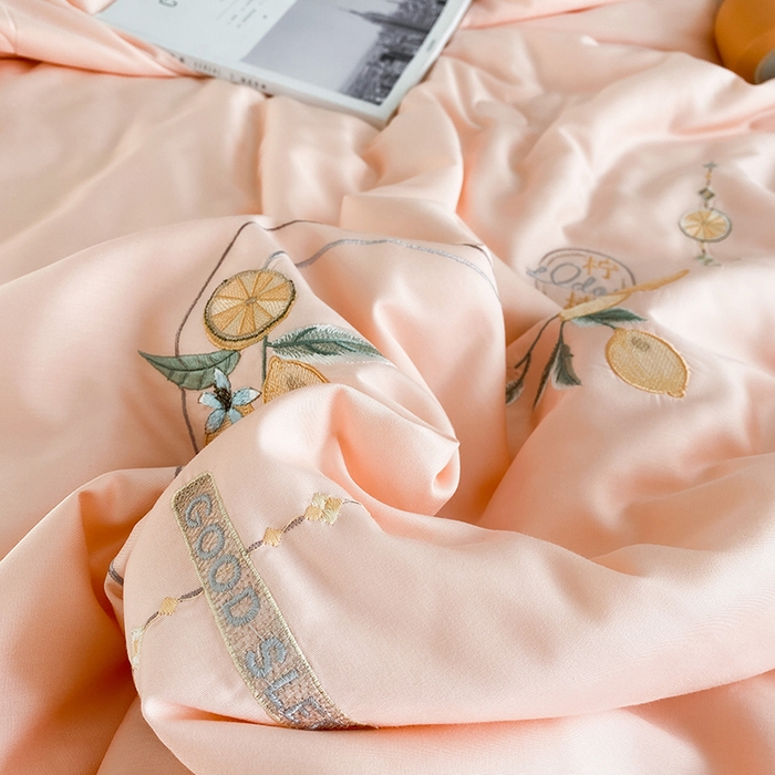 91家纺网 家纺一手货源 找家纺 太阳羽家纺 2026新款亲肤柔软柠檬天丝夏被被子被芯 柠檬-粉玉