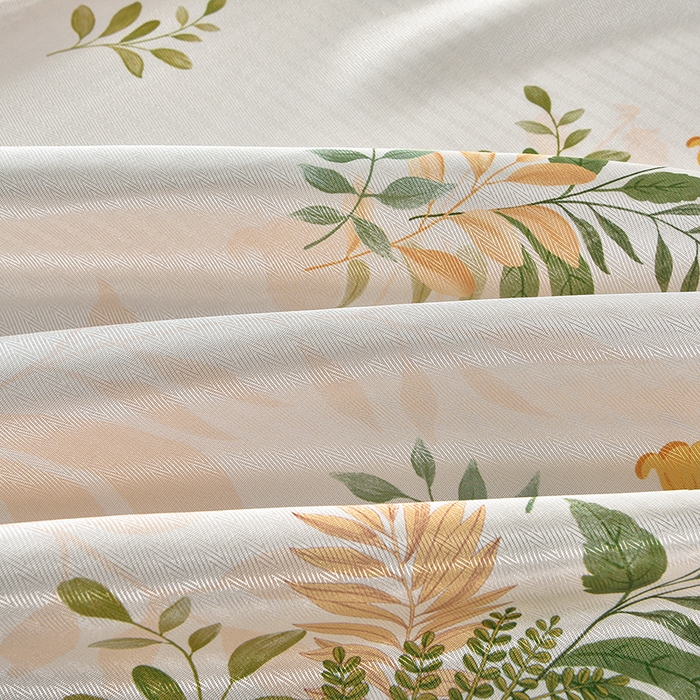 91家纺网 家纺一手货源 找家纺 念家居 2026新款轻奢可机洗水洗床单款高密大版斜纹冰丝凉席三件套 浅绿繁花