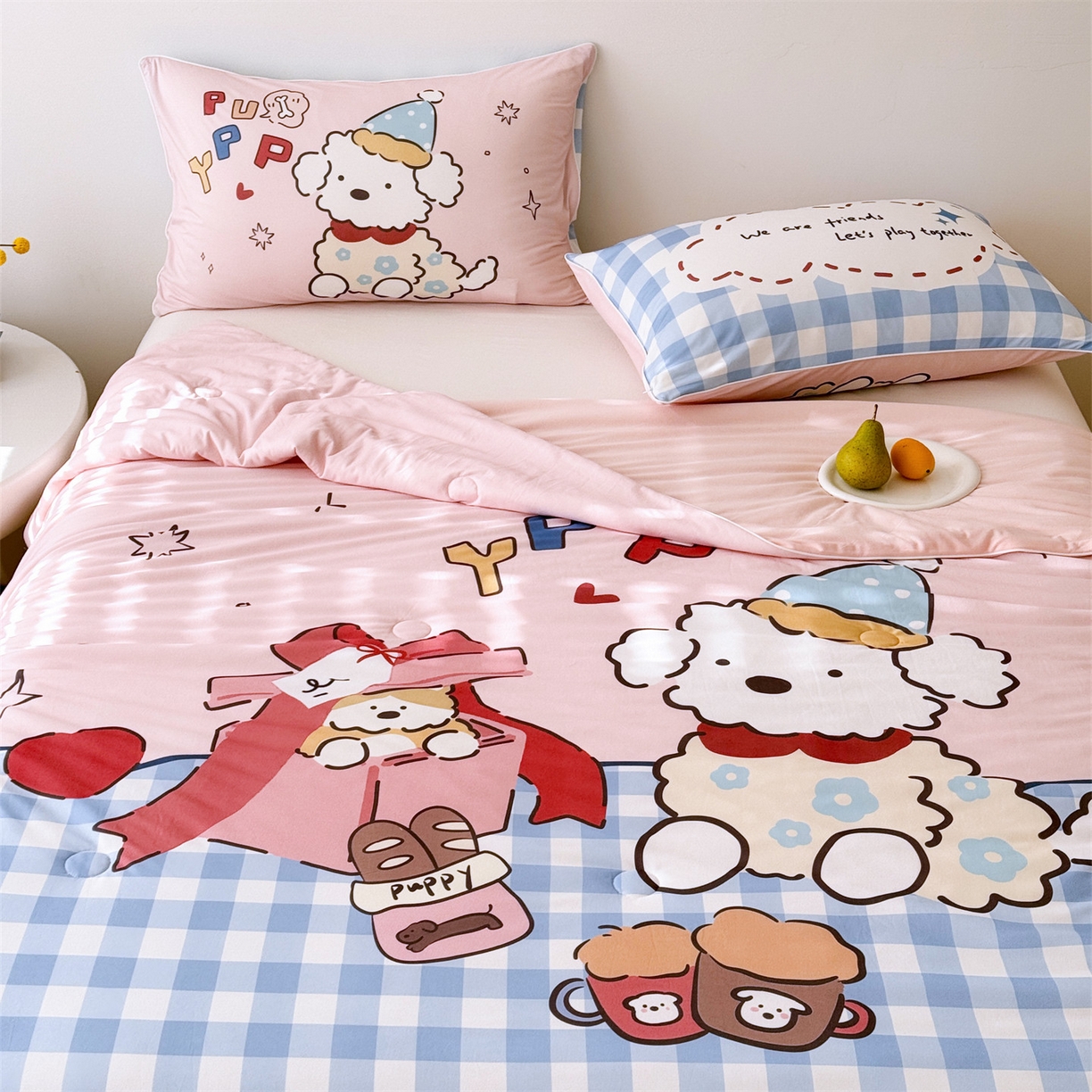 91家纺网 家纺一手货源 找家纺 （总）朵希曼 2026年牛奶针织棉大版卡通夏被夏凉被空调被