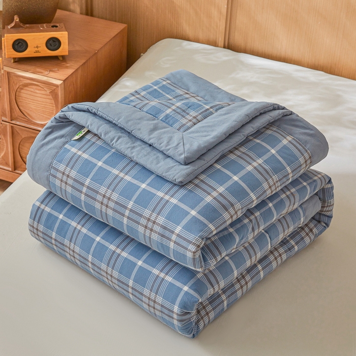 91家纺网 家纺一手货源 找家纺 牛魔王家居 2026新款A类水洗棉新疆棉花夏被 被子被芯 乔南蓝