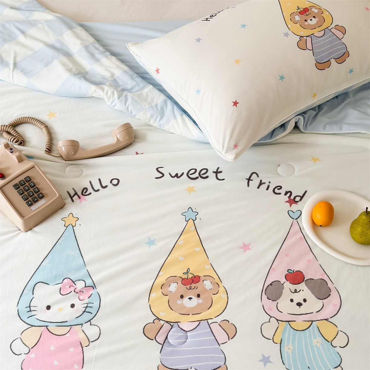 91家纺网 家纺一手货源 找家纺 朵希曼 2026年牛奶针织棉大版卡通夏被夏凉被空调被 好朋友