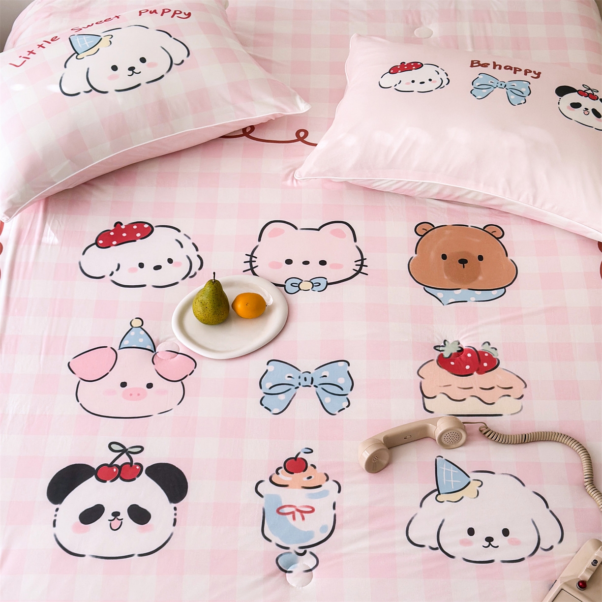 91家纺网 家纺一手货源 找家纺 朵希曼 2026年牛奶针织棉大版卡通夏被夏凉被空调被 甜心萌宠