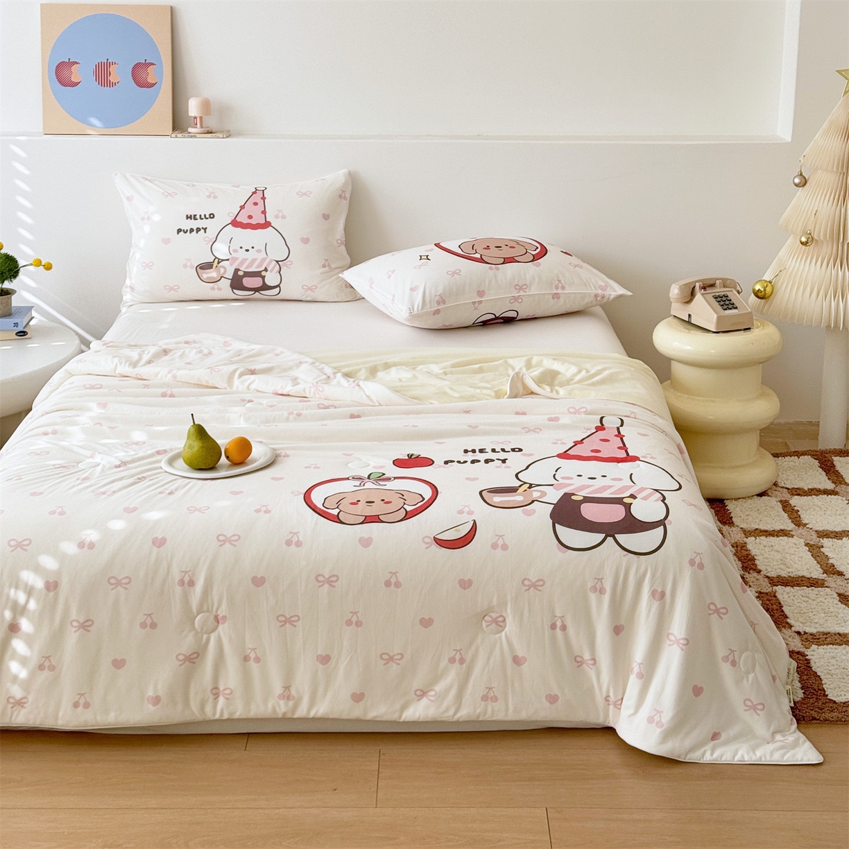 朵希曼 2026年牛奶针织棉大版卡通夏被夏凉被空调被 萌厨小兔