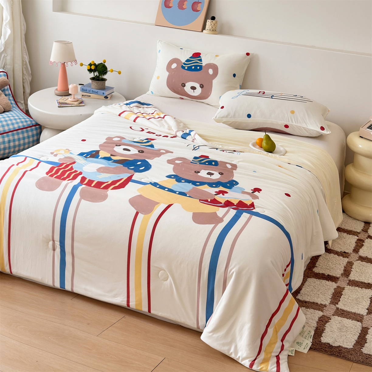 91家纺网 家纺一手货源 找家纺 朵希曼 2026年牛奶针织棉大版卡通夏被夏凉被空调被 生日派对