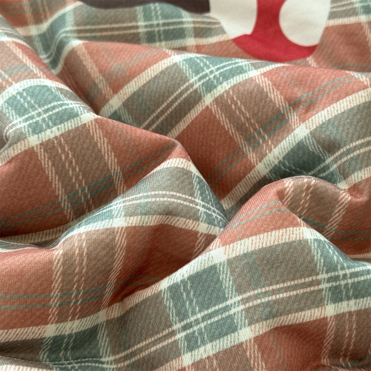 91家纺网 家纺一手货源 找家纺 朵希曼 2026年牛奶针织棉大版卡通夏被夏凉被空调被 格纹喵屋