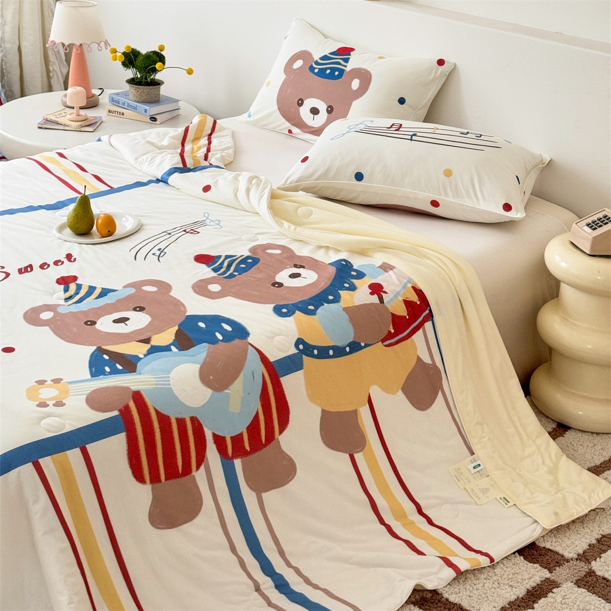 91家纺网 家纺一手货源 找家纺 朵希曼 2026年牛奶针织棉大版卡通夏被夏凉被空调被 生日派对