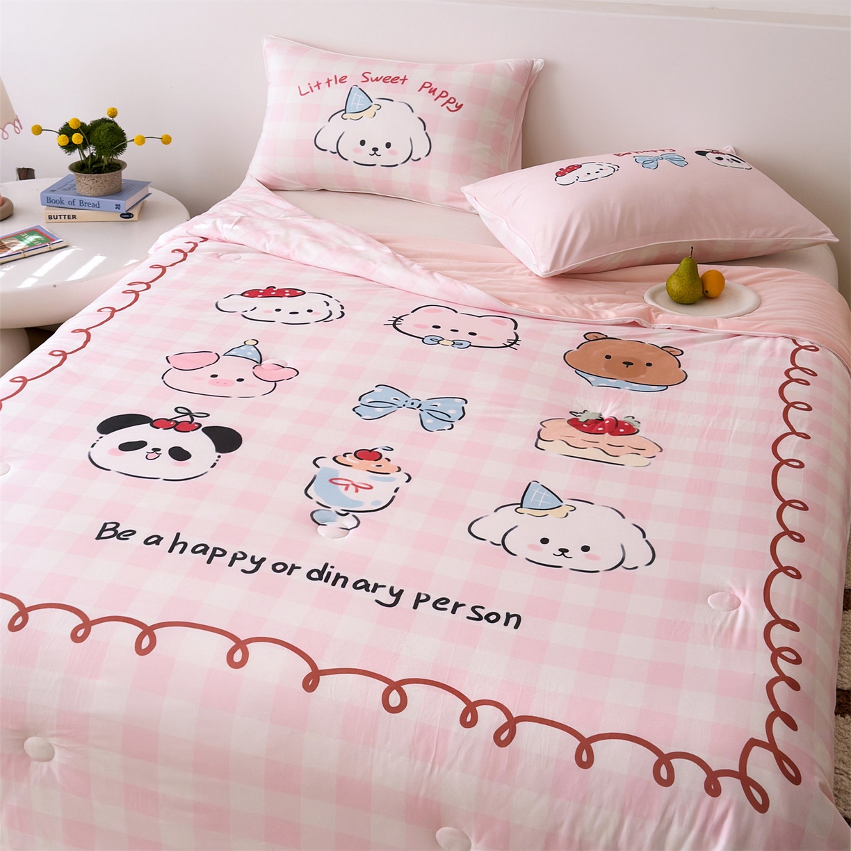 91家纺网 家纺一手货源 找家纺 朵希曼 2026年牛奶针织棉大版卡通夏被夏凉被空调被 甜心萌宠