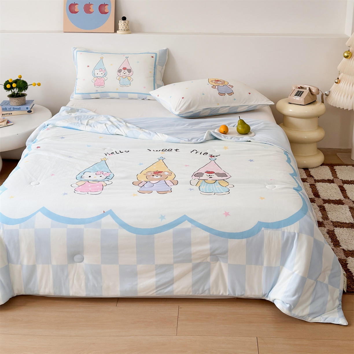 朵希曼 2026年牛奶针织棉大版卡通夏被夏凉被空调被 好朋友