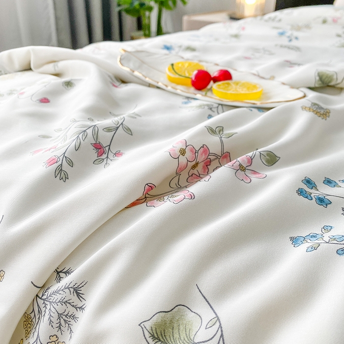 91家纺网 家纺一手货源 找家纺 太阳羽家纺 2026新款铂金莱赛尔天丝印花夏凉被镂空花边空调被夏被 格林童话