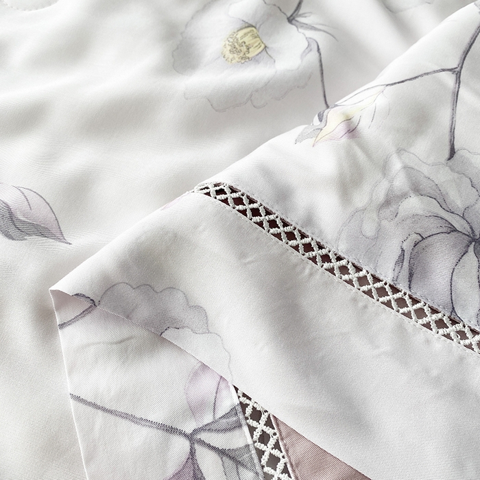 91家纺网 家纺一手货源 找家纺 太阳羽家纺 2026新款铂金莱赛尔天丝印花夏凉被镂空花边空调被夏被 曼歌雅韵