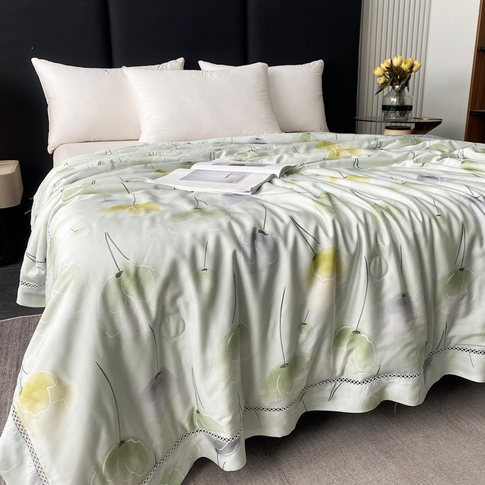 91家纺网 家纺一手货源 找家纺 太阳羽家纺 2026新款铂金莱赛尔天丝印花夏凉被镂空花边空调被夏被 莫里森记