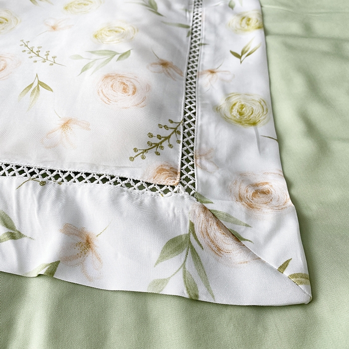 91家纺网 家纺一手货源 找家纺 太阳羽家纺 2026新款铂金莱赛尔天丝印花夏凉被镂空花边空调被夏被 伊甸园