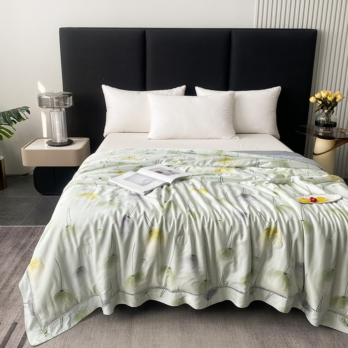 91家纺网 家纺一手货源 找家纺 太阳羽家纺 2026新款铂金莱赛尔天丝印花夏凉被镂空花边空调被夏被 莫里森记