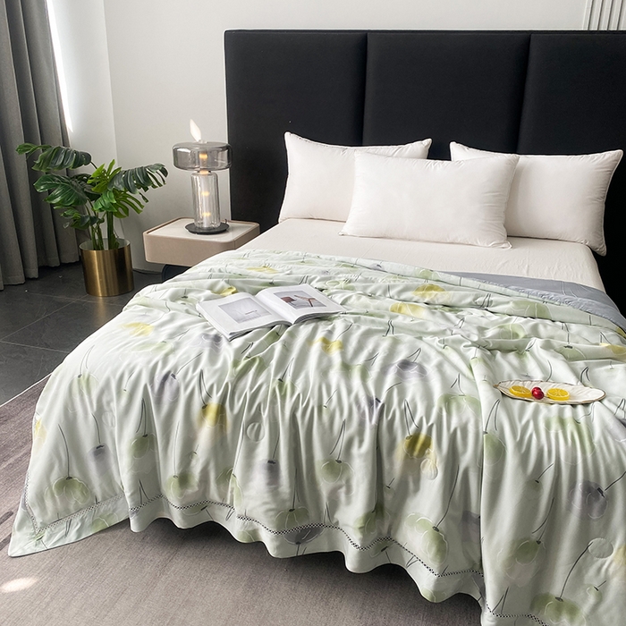 91家纺网 家纺一手货源 找家纺 太阳羽家纺 2026新款铂金莱赛尔天丝印花夏凉被镂空花边空调被夏被 莫里森记