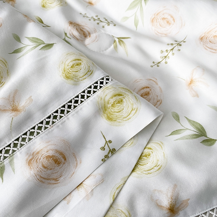 91家纺网 家纺一手货源 找家纺 太阳羽家纺 2026新款铂金莱赛尔天丝印花夏凉被镂空花边空调被夏被 伊甸园