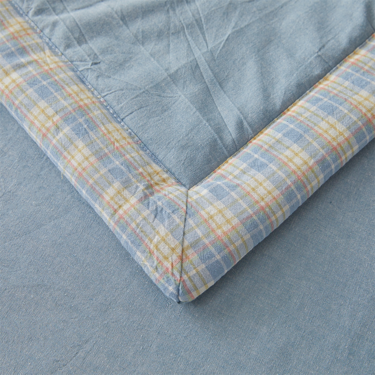 91家纺网 家纺一手货源 找家纺 2026新款A类里外全棉夏凉被100%新疆棉纯棉全棉填充烫画款空调被夏被 全棉烫画-天空蓝