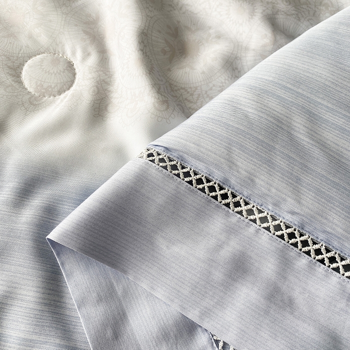 91家纺网 家纺一手货源 找家纺 太阳羽家纺 2026新款铂金莱赛尔天丝印花夏凉被镂空花边空调被夏被 可夏