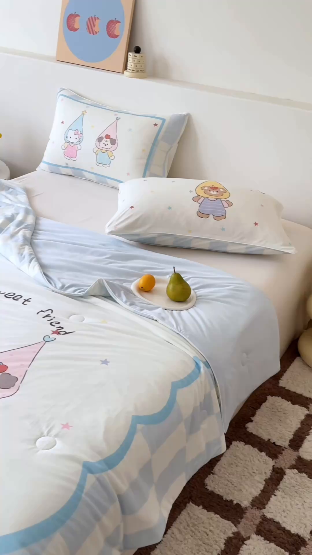 91家纺网 家纺一手货源 找家纺 朵希曼 2026年牛奶针织棉大版卡通夏被夏凉被空调被 好朋友