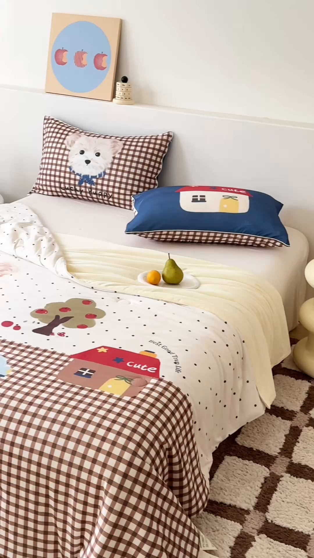 91家纺网 家纺一手货源 找家纺 朵希曼 2026年牛奶针织棉大版卡通夏被夏凉被空调被 萌犬小镇