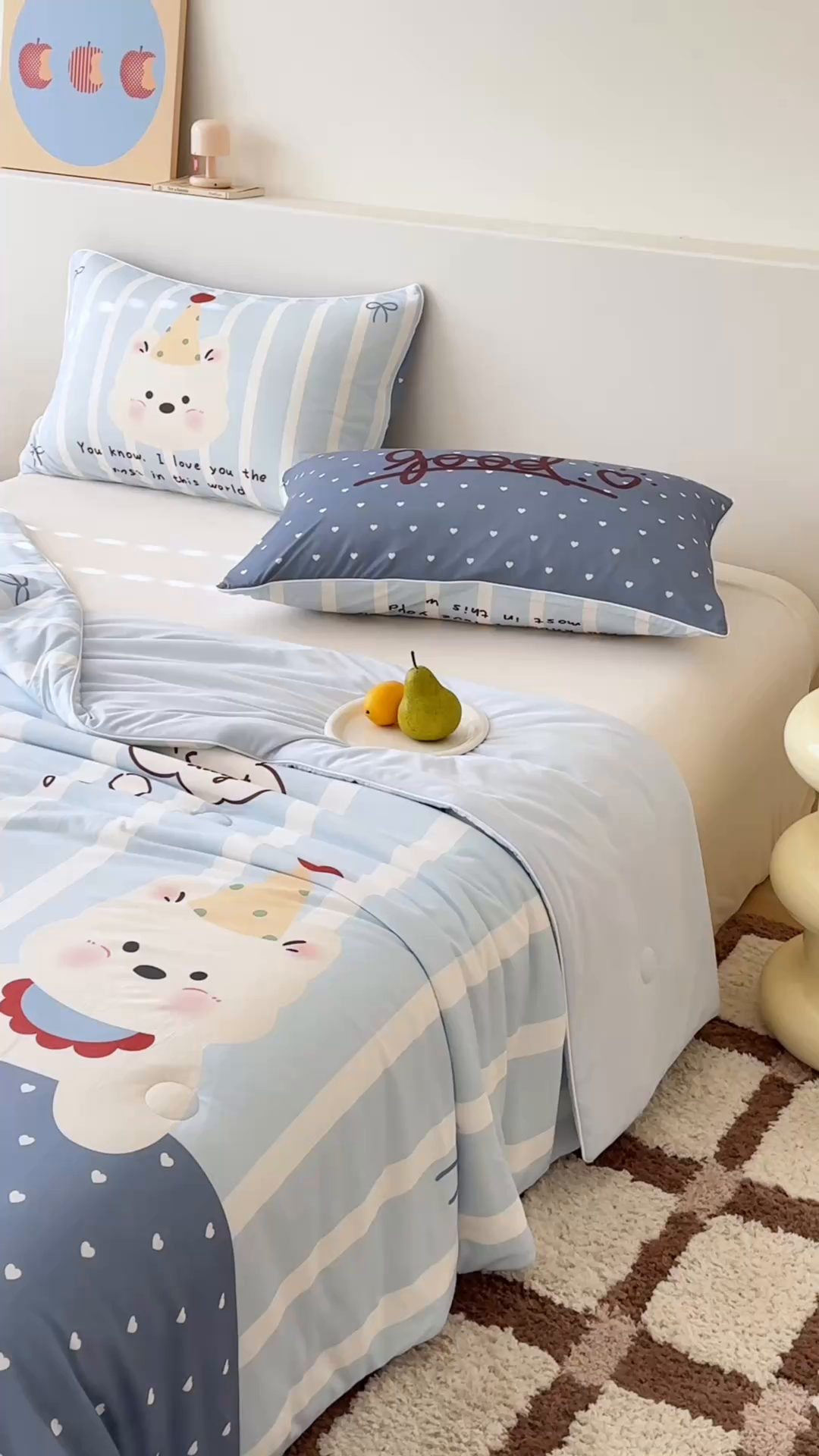 91家纺网 家纺一手货源 找家纺 朵希曼 2026年牛奶针织棉大版卡通夏被夏凉被空调被 三只熊