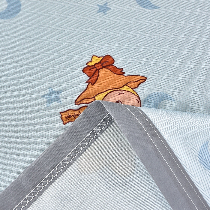 91家纺网 家纺一手货源 找家纺 念家居 2026新款轻奢可机洗水洗床单款高密大版斜纹冰丝凉席三件套 淡蓝童趣