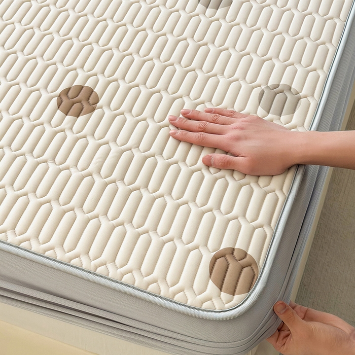 91家纺网 家纺一手货源 找家纺 丝羽坊 2026新款高密凉感丝印花乳胶凉席-床笠款 爱的圈圈