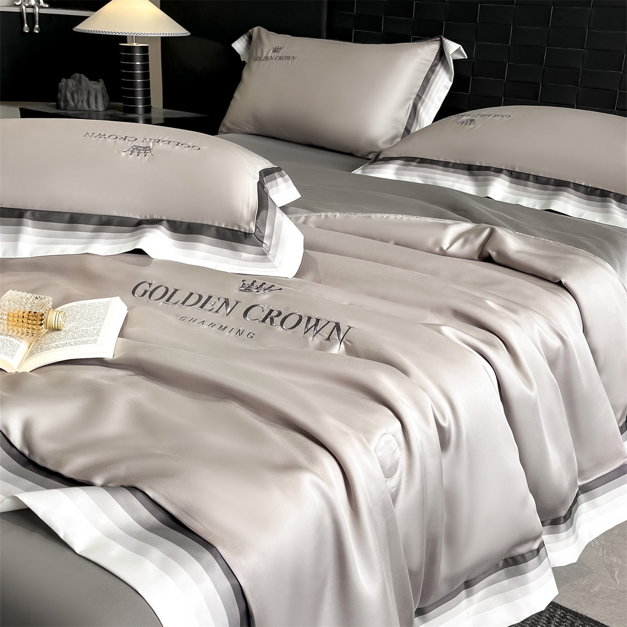 91家纺网 家纺一手货源 找家纺 （总）笙意家纺 2026新款水洗冰丝数码宽边刺绣夏被夏凉被空调被-贝拉系列