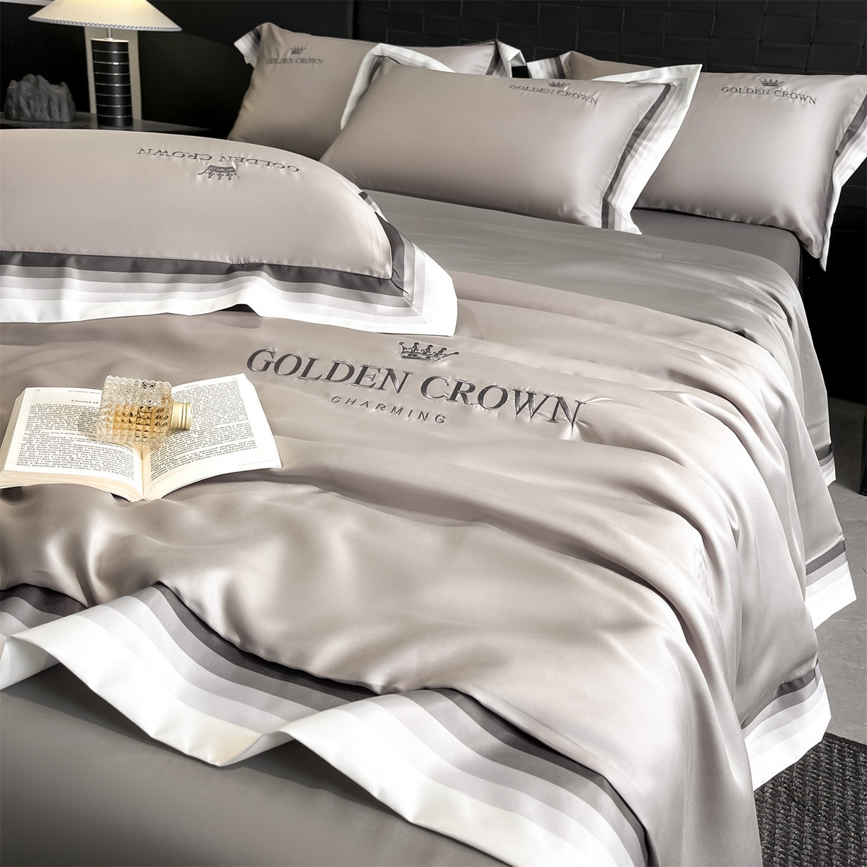 91家纺网 家纺一手货源 找家纺 （总）笙意家纺 2026新款水洗冰丝数码宽边刺绣夏被夏凉被空调被-贝拉系列