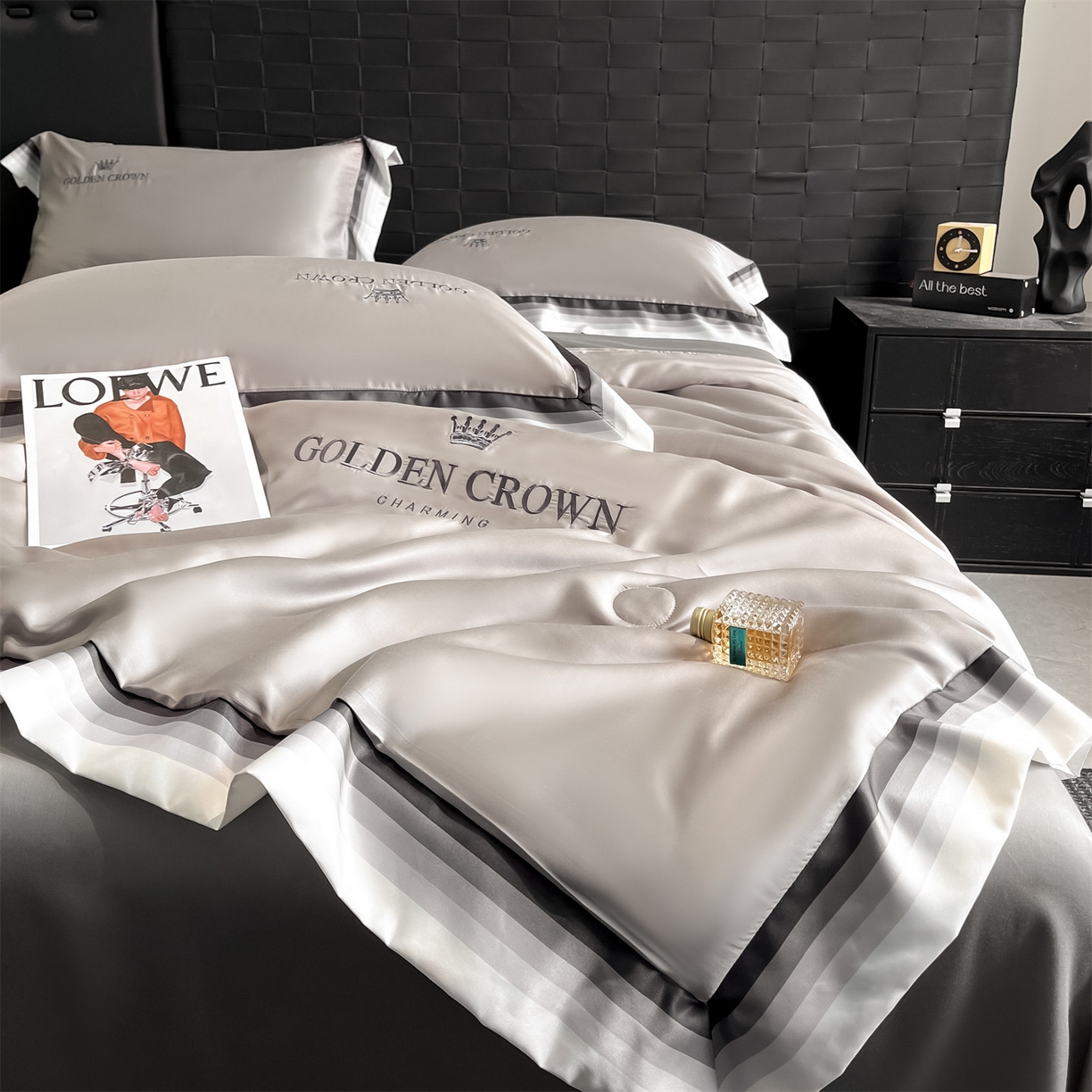 91家纺网 家纺一手货源 找家纺 笙意家纺 2026新款水洗冰丝数码宽边刺绣夏被夏凉被空调被-贝拉系列 贝拉-山灰+中灰