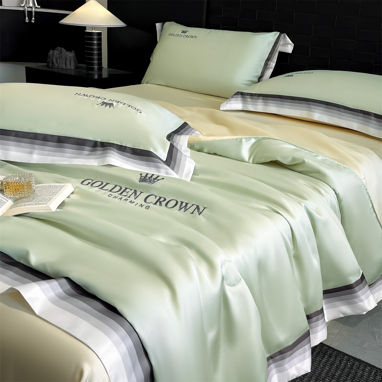 91家纺网 家纺一手货源 找家纺 笙意家纺 2026新款水洗冰丝数码宽边刺绣夏被夏凉被空调被-贝拉系列 贝拉-水果清香+奶黄