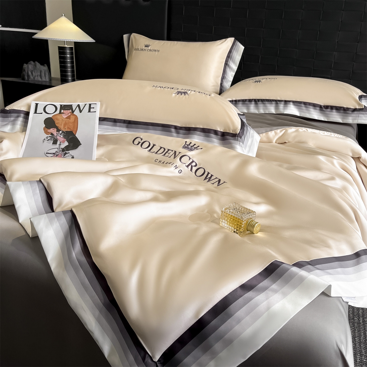 91家纺网 家纺一手货源 找家纺 笙意家纺 2026新款水洗冰丝数码宽边刺绣夏被夏凉被空调被-贝拉系列 贝拉-梧桐杏+山灰