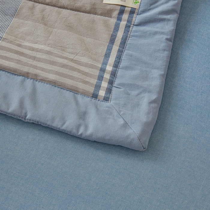 91家纺网 家纺一手货源 找家纺 牛魔王家居 2026新款A类水洗棉新疆棉花夏被 被子被芯 夏日芳华蓝